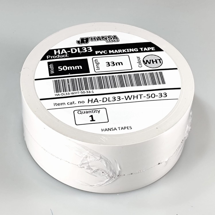 Taśma oznaczeniowa do wyznacznia linii HANSA TAPES DL33 biała 50mm.jpg