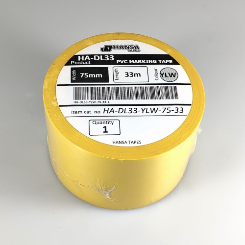 Taśma oznaczeniowa do wyznaczania linii, żółta, DL33, zółta, 75mm szeroka.jpg