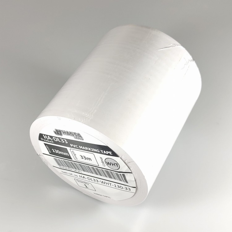 Taśma oznaczeniowa do wyznaczania linii, żółta, DL33, biała, 130mm szeroka.jpg