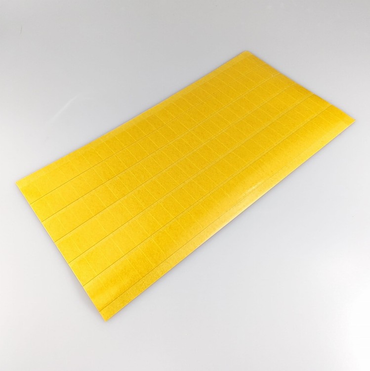 DWUKLEJKA 19mm x 12,5mm, formatka z taśmy  dwustronnie klejącej 0,11mm, kwadrcik dwustronnie klejący, arkusz.jpg
