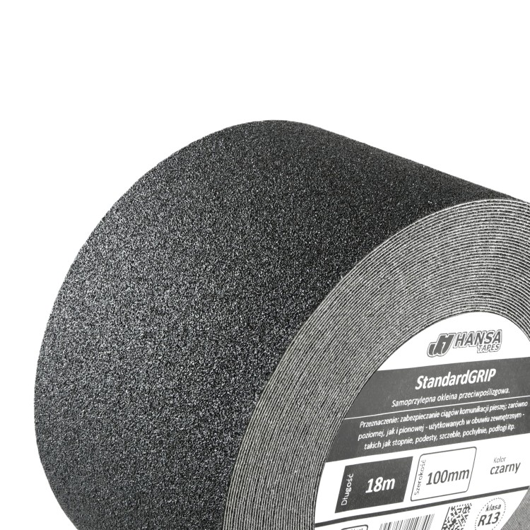 okleina przeciwpoślizgowa na shody, czarna 10mm szerokość, rolka , samoprzylepna StandardGRIP cut.JPG