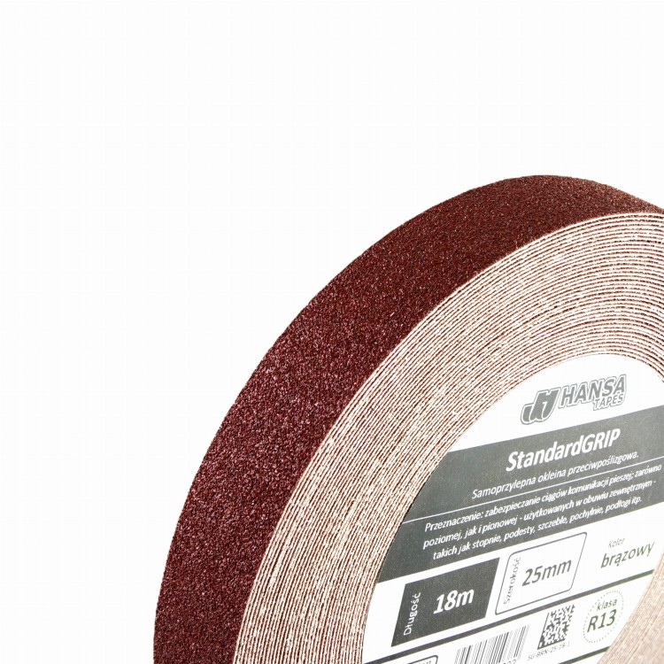 taśma antyposlizgowa brązowa, na schody, 25mm, main HANSA TAPES cut.jpg